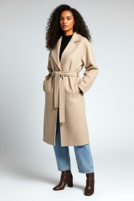 Beige Felt Coat