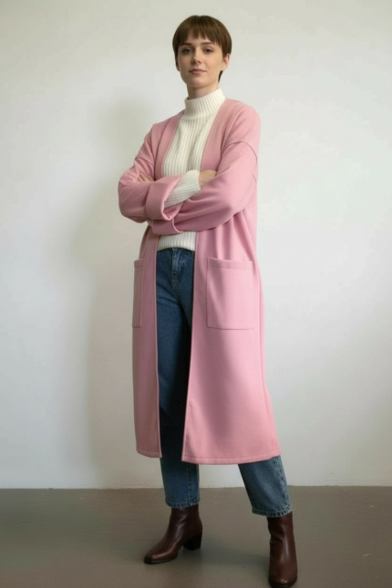 LIGHT PINK WINTER WOMEN COAT