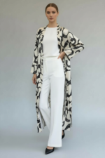 satin B&W patterned Cardigan