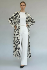 satin B&W patterned Cardigan - Image 2