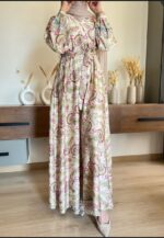 Flory Patterned Satin summer Dress - Image 2