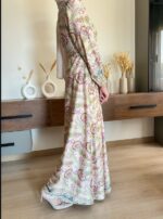 Flory Patterned Satin summer Dress - Image 3