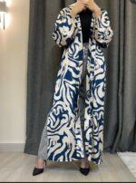 Satin Cardigan Waves Pattern